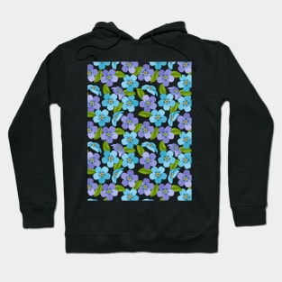 Forget Me Not Floral Pattern Hoodie